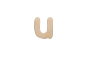 LETRA U 2CM  MADERA