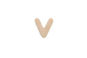 LETRA V 2CM MADERA