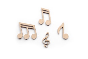 SET 12 NOTAS MUSICALES 6.3X5X0.3CM DM