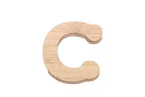 SET 10 LETTERS C 6X7X0.6CM POPLAR WOOD