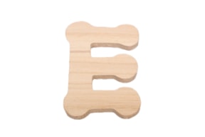 SET 10 LETTERS E 5.7X7X0.6CM POPLAR WOOD