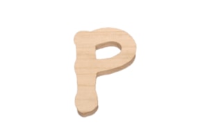SET 10 LETTERS P 4.8X7X0.6CM  POPLAR WOOD