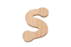 SET 10 LETTERS S 5.5X7X0.6CM POPLAR WOOD