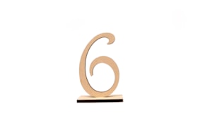NUMERO 6 C/BASE 6.3X10X0.5CM MDF