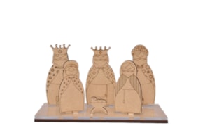 PRESEPIO 6P 7CM C/BASE MDF E ACRILICO 13.5X5.5X0.3CM