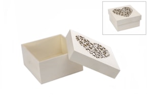 CAJA C/CORAZÓN RENDILHADO 16X16X8CM