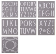 PR * KIT 7 STENCIL 30.5X30.5CM PYI103 LETRAS E BORDAS
