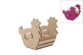 KIT CAJA GALINHA 9X8.5X17.5X0.3CM DM