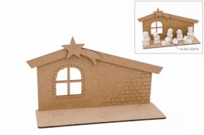 CASA P/PRESEPIO 26X13X0.3CM MDF C/BASE 23.4X7.9X0.3CM MDF
