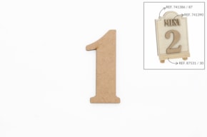 SET 12 NUMEROS 1 5.2X0.3CM MDF
