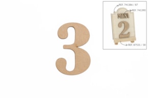 SET 12 NUMEROS 3 5.2X0.3CM MDF
