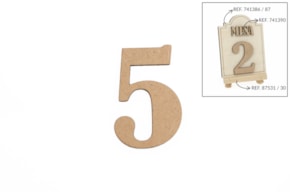 SET 12 NUMEROS 5 5.2X0.3CM MDF