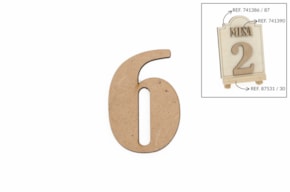 SET 12 NUMEROS 6 5.2X0.3CM MDF