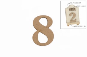 SET 12 NUMEROS 8 5.2X0.3CM MDF