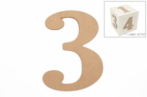 SET 6 NUMEROS 3 13.7X0.3CM MDF