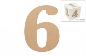 SET 6 NUMEROS 6 13.7X0.3CM MDF