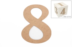 SET 6 NUMEROS 8 13.7X0.3CM MDF