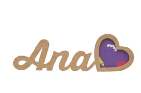 P.FOTO PERSONALIZAVEL C/ NOME ATE 5 LETRAS 12X1.2CM MDF