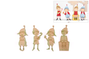 SET 4 DUENDES 16X0.3CM MDF