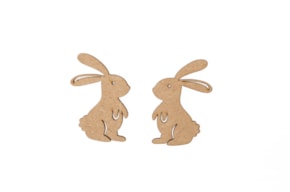 SET 12 CONEJOS 4.6X6.5X0.3CM MDF