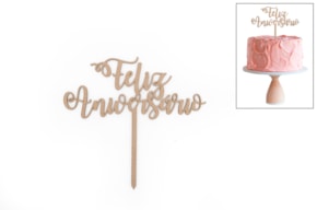 SET 4 ESPETOS FELIZ ANIVERSÁRIO 18X16.7X0.3CM MDF