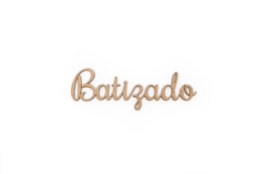 SET 12 PALAVRAS BATIZADO 10.9X3X0.3CM MDF