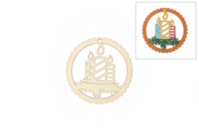 SET 6 APLICACOES VELA 10X0.3CM CHOUPO