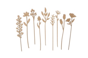 SET 9 FLORES 43X0.5CM MDF