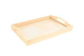TRAY WITH GLASS 33.5x23x5CM