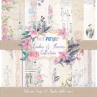 PR * BLOCO 12 PAPEIS SCRAP 30.5X30.5CM LADIES & FLOWERS PFY-1407
