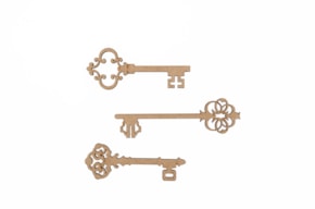 SET 12 CLAVES 9-11X0.3CM MDF