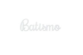 SET 12 PALAVRAS BATISMO 9.8X3X0.3CM ACRILICO BRANCO