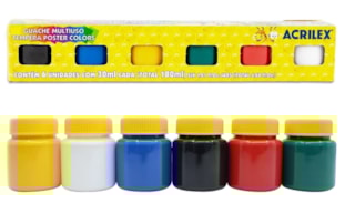 SET 6 GUACHE MULTIUSO 30ML TEMPERA POSTERS 02206  ACRILEX