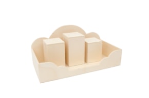 BASE 40X20X18.5CM  C/3 POTES 8 x 8 x 15-13-11CM altura