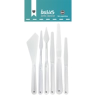 JGO 6 ESPÁTULAS PLÁSTICO BLANCO 18CM