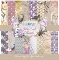 PR * BLOCO 12 PAPEIS SCRAP 30.5X31.8CM GOTHIC SOUL PFY-1686