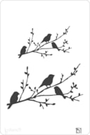 STENCIL 20X30CM  151 RAMOS PASSARINHOS