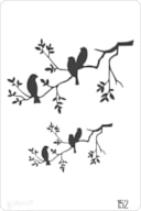 STENCIL 20X30CM  152 RAMOS PASSARINHOS