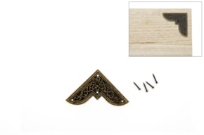 SET 12 CANTOS METALICOS  6.2x3.6CM