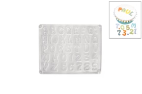 MOLDE LETRAS E NUMEROS 2-3CM  23.2X18.3CM RAYHER