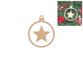 SET 6 BOLAS NAVIDAD C/ ESTRELLA 10X12X0.3CM MDF