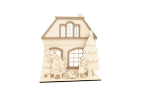 KIT CASA COM MENINA E PAI NATAL 28X10X30X0.6CM CHOUPO