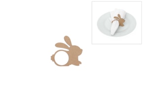 SET 12 SERVILLETEROS C/ CONEJO 9X8.6X0.3CM MDF