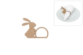 SET 12 SERVILLETEROS C/ CONEJO 11.8X9X0.3CM MDF