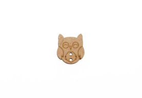 SET 12 OWL BUTTONS 2.1X2.3X0.3CM MDF