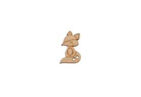 SET 12 FOX BUTTONS 1.6X2.5X0.3CM MDF