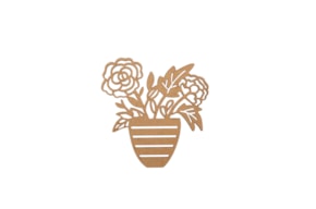 SET 4 JARRONES CON FLORES 11.7X12X0.3CM MDF