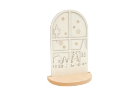 JANELA C/CENÁRIO ÁRVORES E E CASAS 21X10.5X31X0.3CM CHOUPO