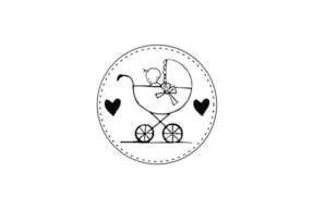 CARIMBO MADEIRA C CARRINHO BEBE  01778