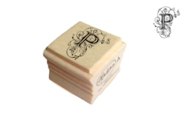 WOODEN ALPHABET STAMP LETTER P 2.7X.7CM  A-03046